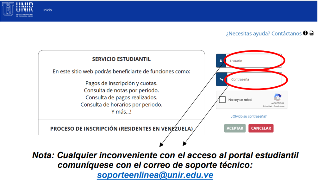 Pasos para ingresar al Portal Estudiantil