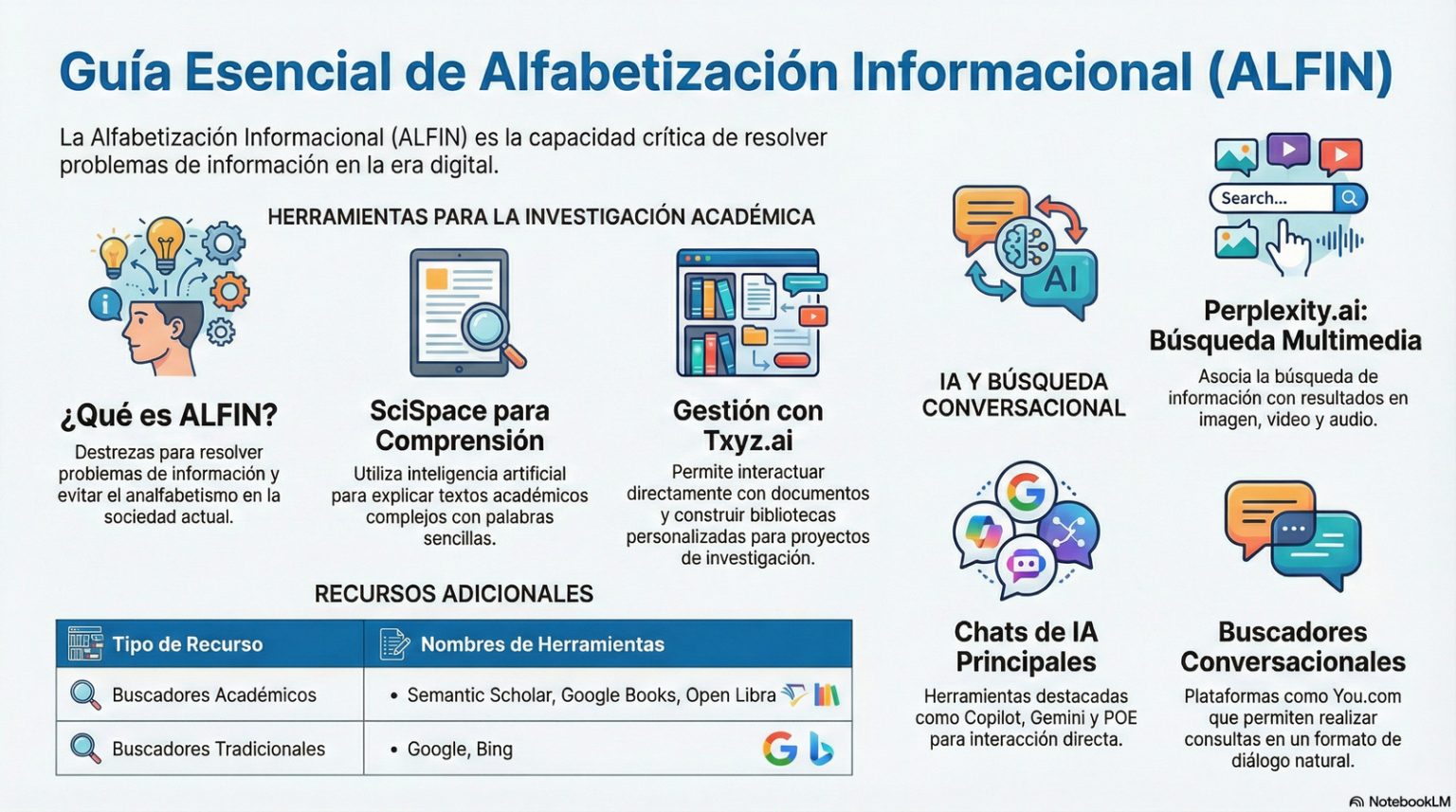 Encuentra, evalúa y usa la información con criterio: tu brújula digital hacia el conocimiento.